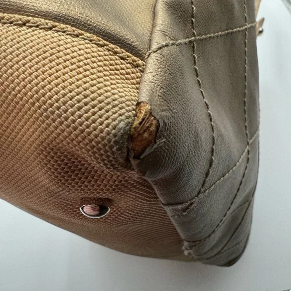 Chanel-Authentic-Paris Biarritz Tote GM Bag Shoulder Coated Canvas Leather Gold. - Picture 6 of 13